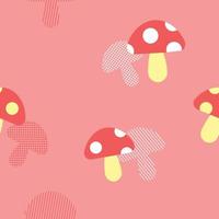 cute mushroom and polka dot seamless background for fabric pattern vector