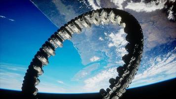 futuristisk rymdstation på jordens bana video
