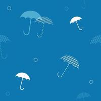 white and blue umbrella and polka dot seamless background for fabric pattern vector