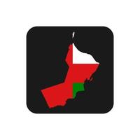 Oman map silhouette with flag on black background vector