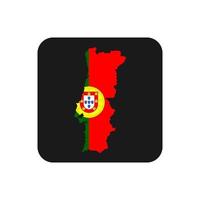 Portugal map silhouette with flag on black background vector