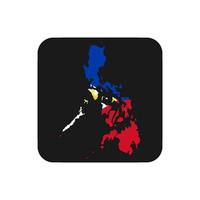 Philippines map silhouette with flag on black background vector