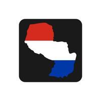 Paraguay map silhouette with flag on black background vector