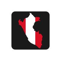 Peru map silhouette with flag on black background vector