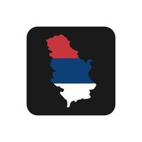 Serbia mapa silueta con bandera sobre fondo negro vector