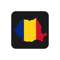 Romania map silhouette with flag on black background vector