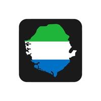 Sierra Leone map silhouette with flag on black background vector