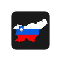 Slovenia map silhouette with flag on black background vector