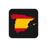 Spain map silhouette with flag on black background vector