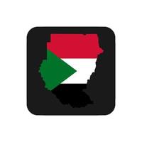 Sudan map silhouette with flag on black background vector