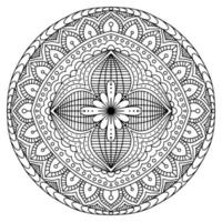 elemento vectorial de dibujo mandala. página para colorear, libro para colorear para niños y adultos. fondo con espacio para texto. esbozar adorno redondo floral. ilustración de línea para imprimir en papel o tela. vector