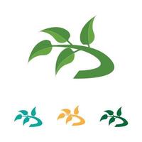 Logos of green Tree leaf ecology vector