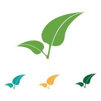 Logos of green Tree leaf ecology vector