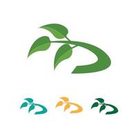 logotipos de la ecología de la hoja del árbol verde vector