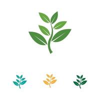 Logos of green Tree leaf ecology vector