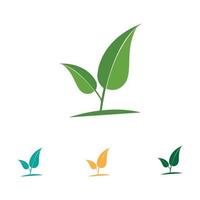 Logos of green Tree leaf ecology vector