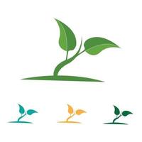 Logos of green Tree leaf ecology vector