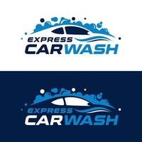 Express Car Wash Logo Design Template vector