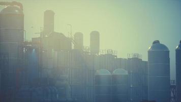 Refinery factory with oil storage tanks video