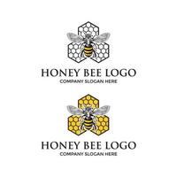 Honey Bee Logo Design Template vector