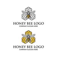 plantilla de diseño de logotipo de abeja de miel vector