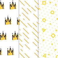 Crown, and gaming background pattern illustrations vector