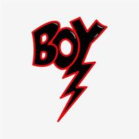 boy text in electric style and black vector
