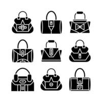 handbag icons set vector
