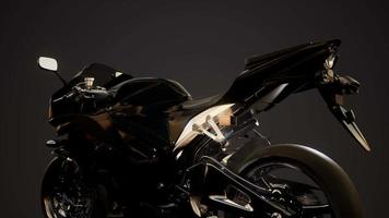 moto sport bike in dark studio with bright lights video