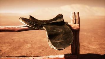 Horse Saddle on the Fence in Monument Valley video