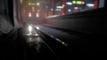 empty old subway train station video