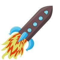 Rocket launch icon vector illustration. Spaceship  clipart.