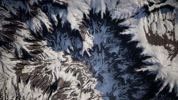 Aerial view of snow mountain range landscape