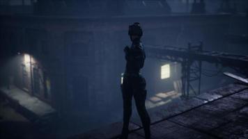 femme dans le style cyberpunk et postapocalypse video