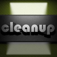 cleanup word of iron on carbon photo