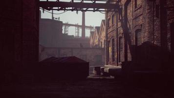 abandoned industrial factory buildings at sunset video