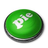 pie word on green button isolated on white photo