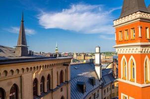 Roofs of typical sweden houses buildings, Stockholm, Sweden photo