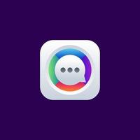 Chat App Speech Bubble Logo Design Vector Illustration