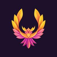 Magic Fairy Bird Abstract Logo design vector template. Flying Phoenix creative Logotype icon.