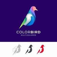 Vector Logo Illustration Bird Gradient Colorful Style.