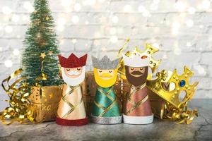The three wise men with christmas ornaments. Concept for Dia de Reyes Magos day,Three Wise Men photo