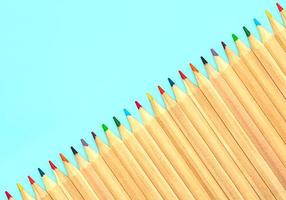 Colored wooden pencils and with copy space for your image or text photo