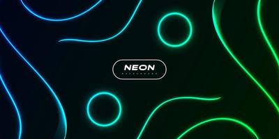 Modern and Futuristic Sci-Fi Background with Glowing Blue and Green Neon Effect Isolated on Dark Background vector