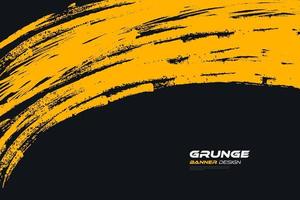 Abstract Black and Yellow Grunge Background. Brush Stroke Illustration for Banner, Poster, or Sports. Scratch and Texture Elements For Design vector