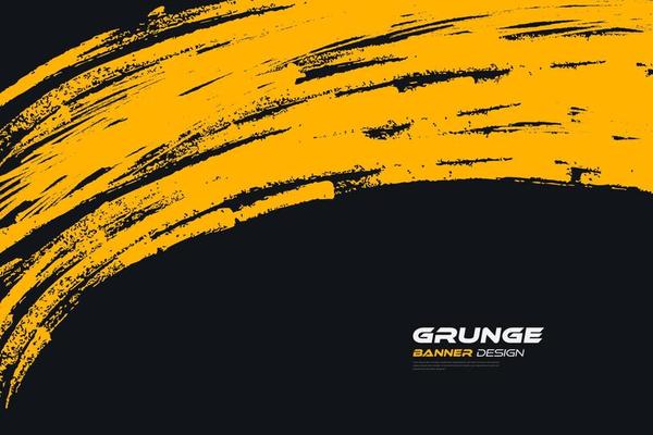Abstract Black and Yellow Grunge Background. Brush Stroke Illustration for Banner, Poster, or Sports. Scratch and Texture Elements For Design