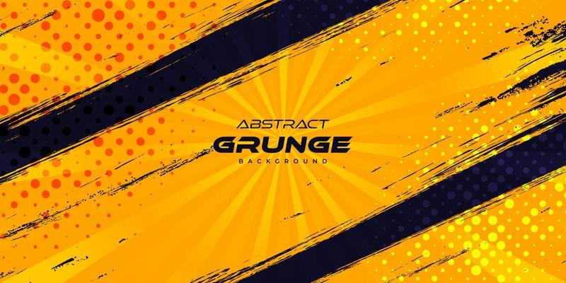 Abstract Blue and Yellow Grunge Background with Halftone Style and Burst Effect. Brush Stroke Illustration for Banner, Poster, or Sports. Scratch and Texture Elements For Design