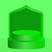 Green 3D podium, good for product display, Advertising place Blank product stand background. 3D rendering vector