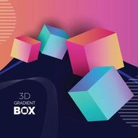 3D gradient box design vector