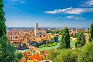 Aerial view of Verona historical city centre photo